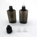 100pcs 30ml Clear/Black PET Plastic Square Flat Dropper Bottles Long Tip Cap Empty Liquid Dropper Squeezable Refillable Bottles