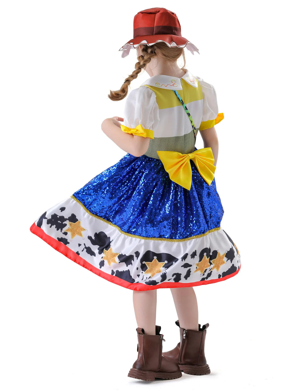Girl Jessie Dress Kids Yellow Blue Cowgirl Cosplay Costume Kids Fancy Party Outfit Halloween Christmas Gift
