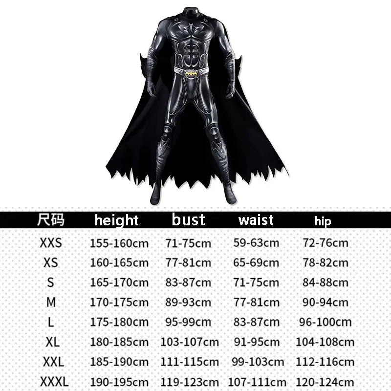 Forever Batman Cosplay Costume Bruce Thomas Wayne Men'S Jumpsuit Halloween Comic-Con Carnival Party Coser Props Performance