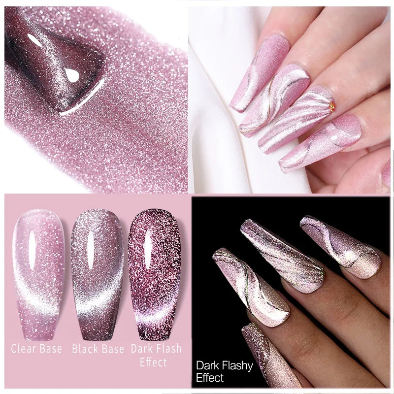 UR SUGAR 7.5ml Reflective Magnetic Gel Nail Polish Glitter Silver Pink Magnet Gel Soak Off UV LED Nail Manicure Varnish UV Gel