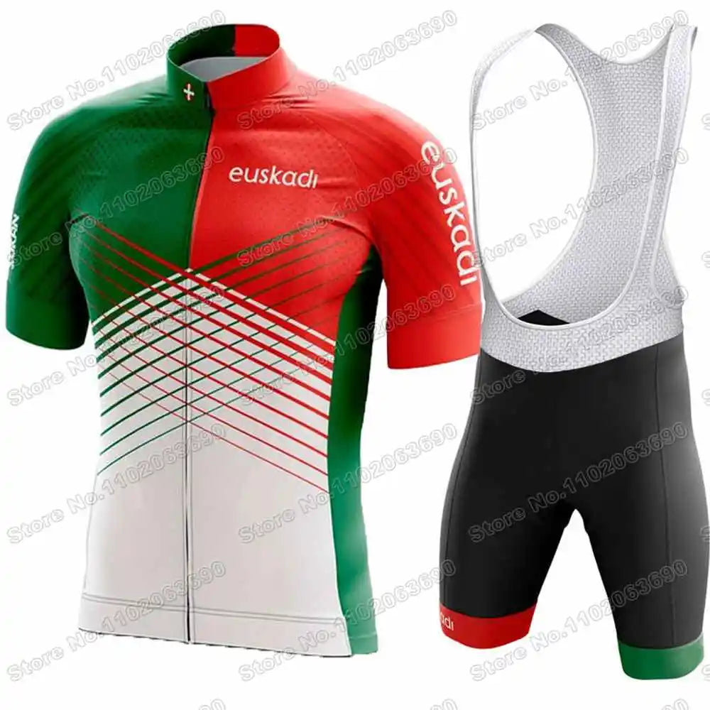 2026 Euskadi Basque Country Team Cycling Jersey Set Euskadiko Cycling Clothing Summer Road Bike Shirts Suit Bicycle Bib Shorts