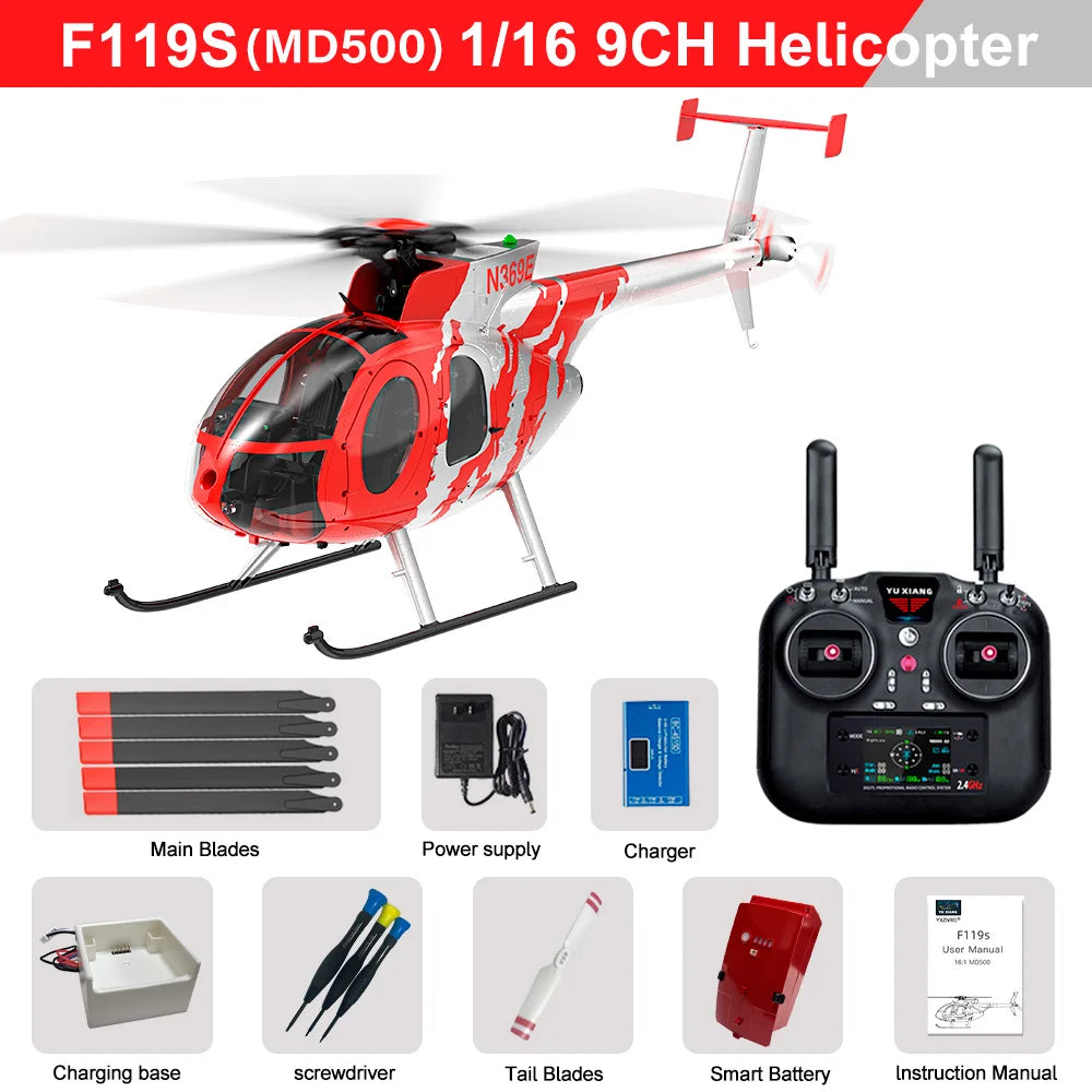YUXIANG 1/16 F119S(MD500) 9CH GPS RC Helicopter