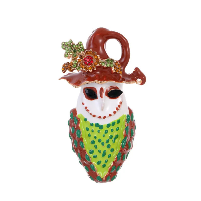 Halloween Witch Hat Brooch Terror Ghost Wizard Pin Metal Rhinestones Accessories For Men And Women Jewelry Gifts Wholesale