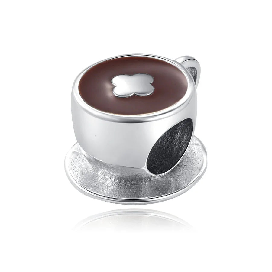 Hot Selling 925 Silver Cup,Coffee Cup,Beer,Bead Pendant Suitable European Original Bracelet DIY Accessories,Exquisite Jewelry ﻿