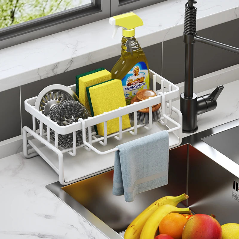 Tap Mounted Shelf for Home Kitchen Accessories Kitchen Spice Storage Shelf with Drainage Rack Installation Sink Organizer
