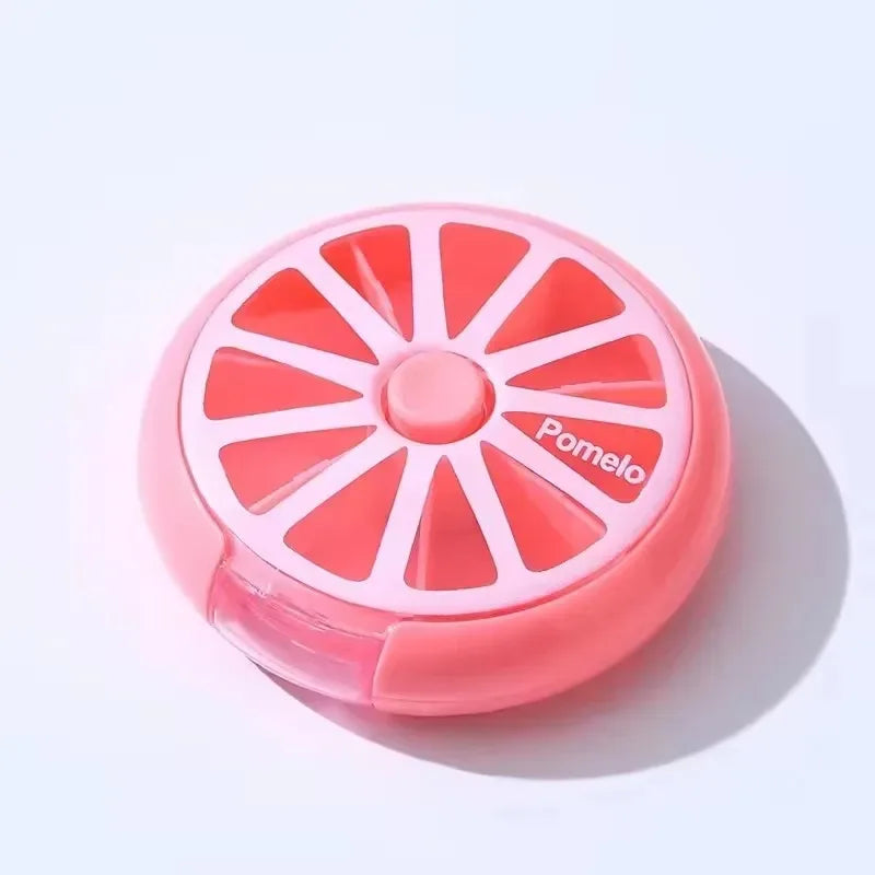 Portable Pill Box Weekly Rotating Split Fruit Points Drug Carry With You Mini Medicine Boxs Medicine Travel Pillbox