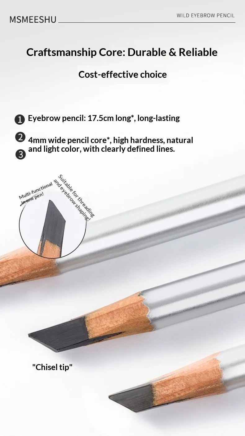 Ultra-Fine Micro Brow Pencil Waterproof Sweat-Resistant 3D Natural Shaping Hard Core Defined Hair-Like Strokes Eyebrow Makeup