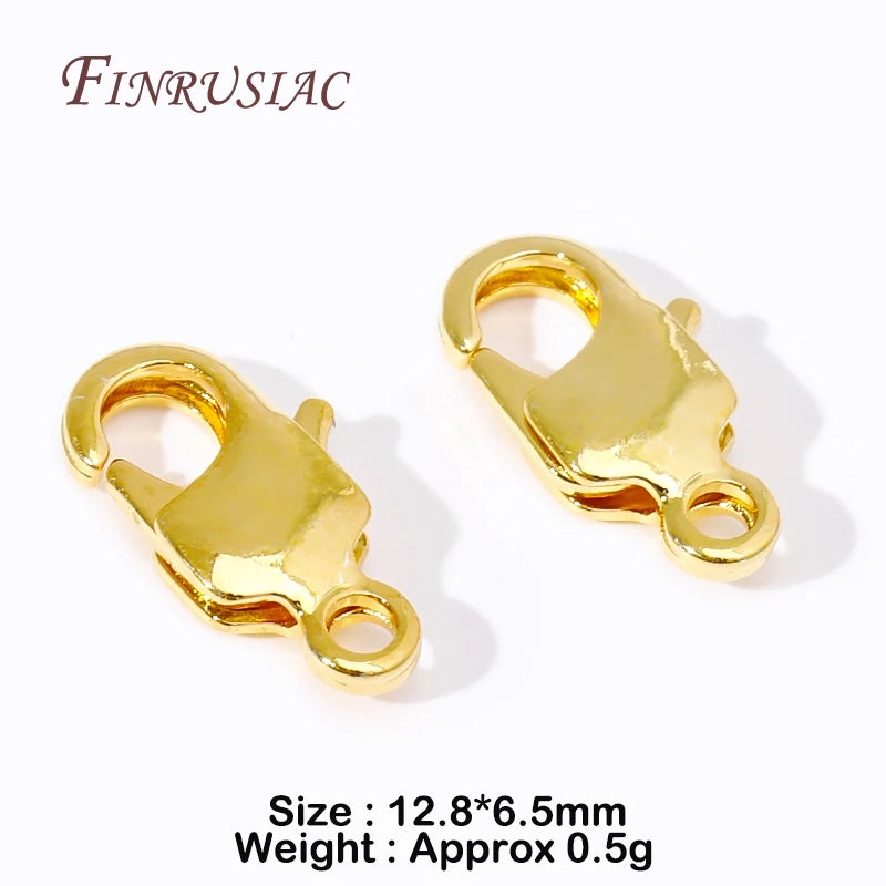 DIY Jewelry Accessories 5/10Pcs Lobster Clasps 18K Gold Plated Connecting Clasp For Necklaces Bracelets Jewelry Making Supplies