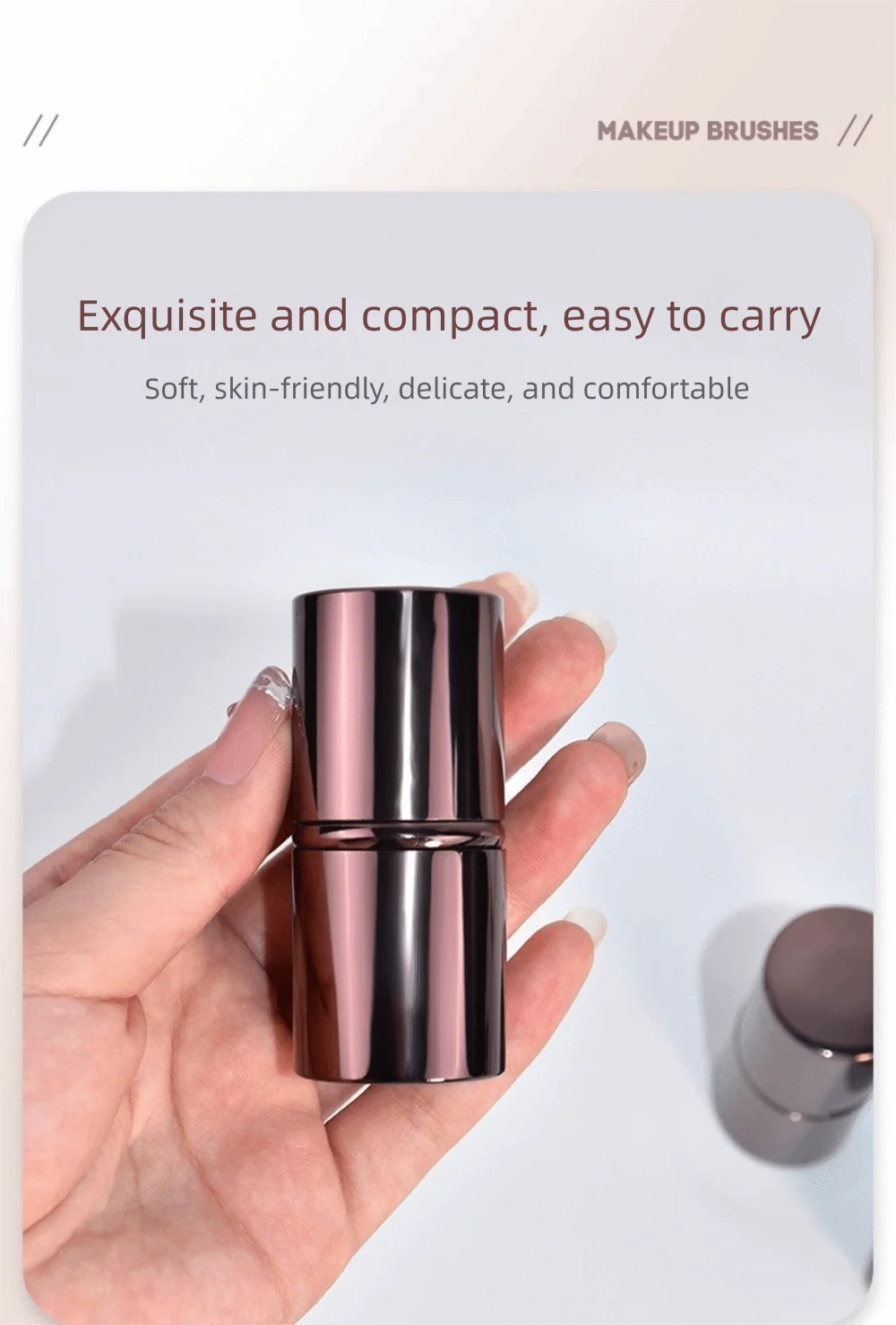 1 PCS Portable Synthetic Hair Retractable Makeup Brush UItra-Soft Flat Angle Powder Brush Makeup Tool Makeup Application
