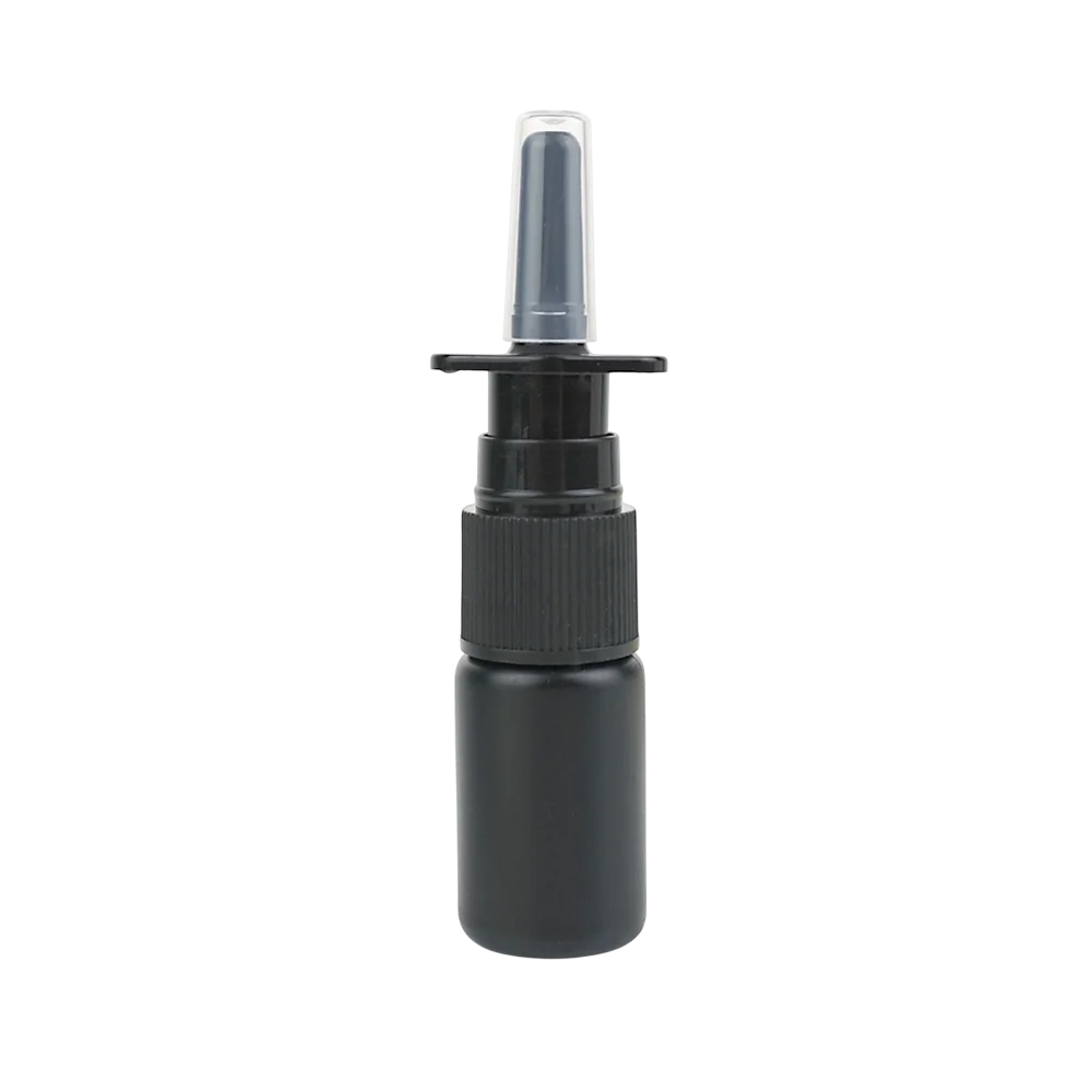 20/50/100pcs Customized 10ml HDPE Black Nasal Spray Bottle with Fine Black Nasal Sprayer Empty White Mist Nose Sprayer Bottle