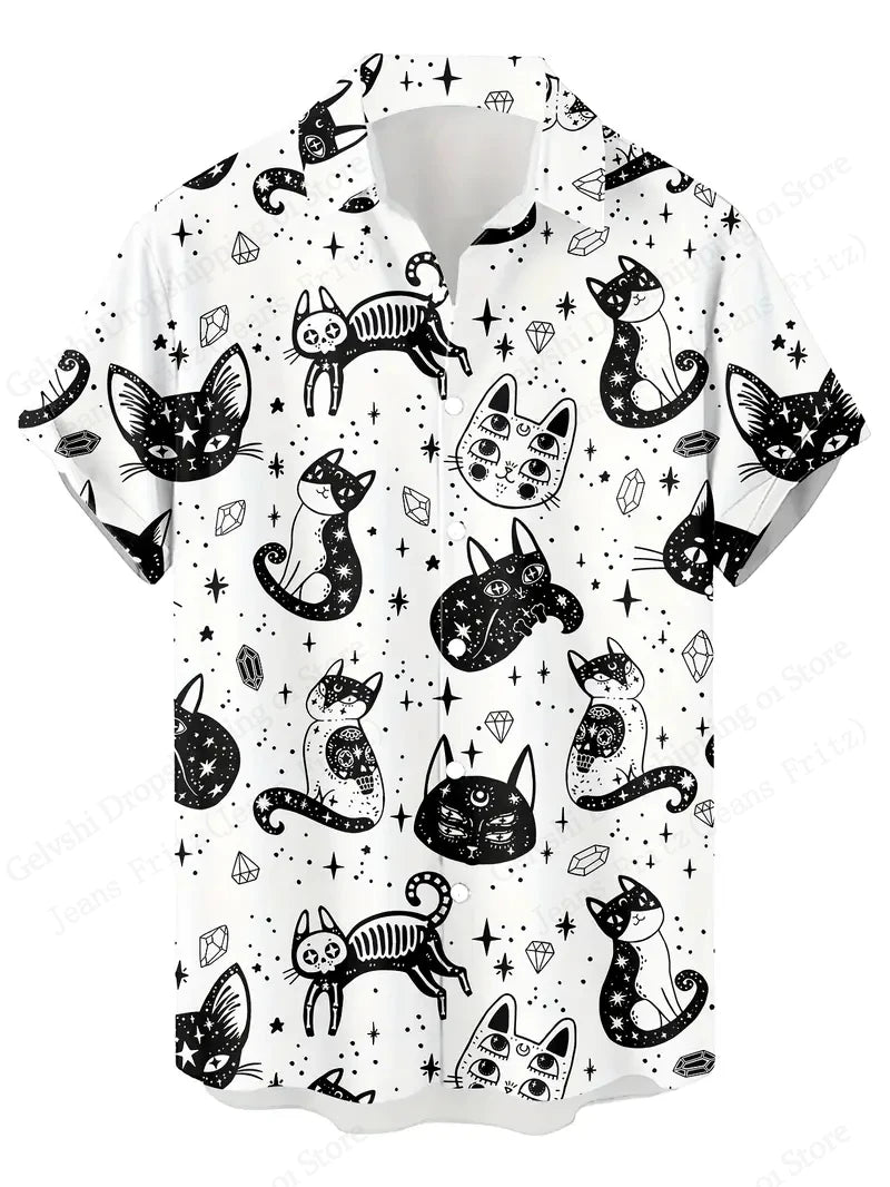 Ribbon Duck 3d Print Hawaiian Shirts Short Sleeve Vocation Beach Shirt Men Blouse Large Size Camisas Men Clothes Cartoon Animal