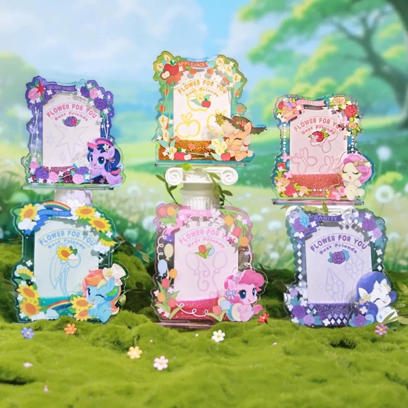 KAYOU Genuine New My Little Pony Magic Garden Series Q Edition Acrylic Flowing Sand Standing Brand Anime Peripheral Gift