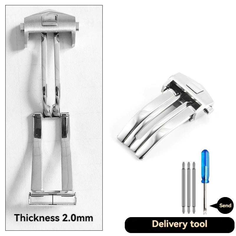 High Quality Stainless Steel Folding Buckle 18mm 20mm for TAG Heuer CARRERA Super Kalela Watchband Strap Fold Clasp Silver Black