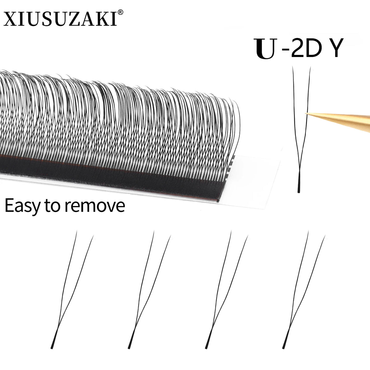 XIUSUZAKI  U-Shaped YY 3D 4D 5D Eyelash Extensions New Style U 2D YY Lashes Extension Mink Premade Volume Fans False Eyelashes