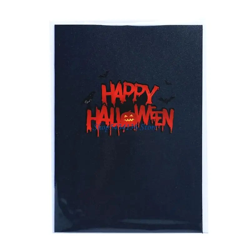 H7ED Halloween Themed Vampires Greeting Card Popup Haunting House Scene Party Supply Decoration