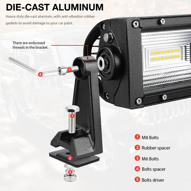 LED Light Bar Side Mounting Bracket Head Foglamp Mount Bracket Holder Bracket For Jeep 4x4 4WD Truck Offroad Car ATV UTV Tractor
