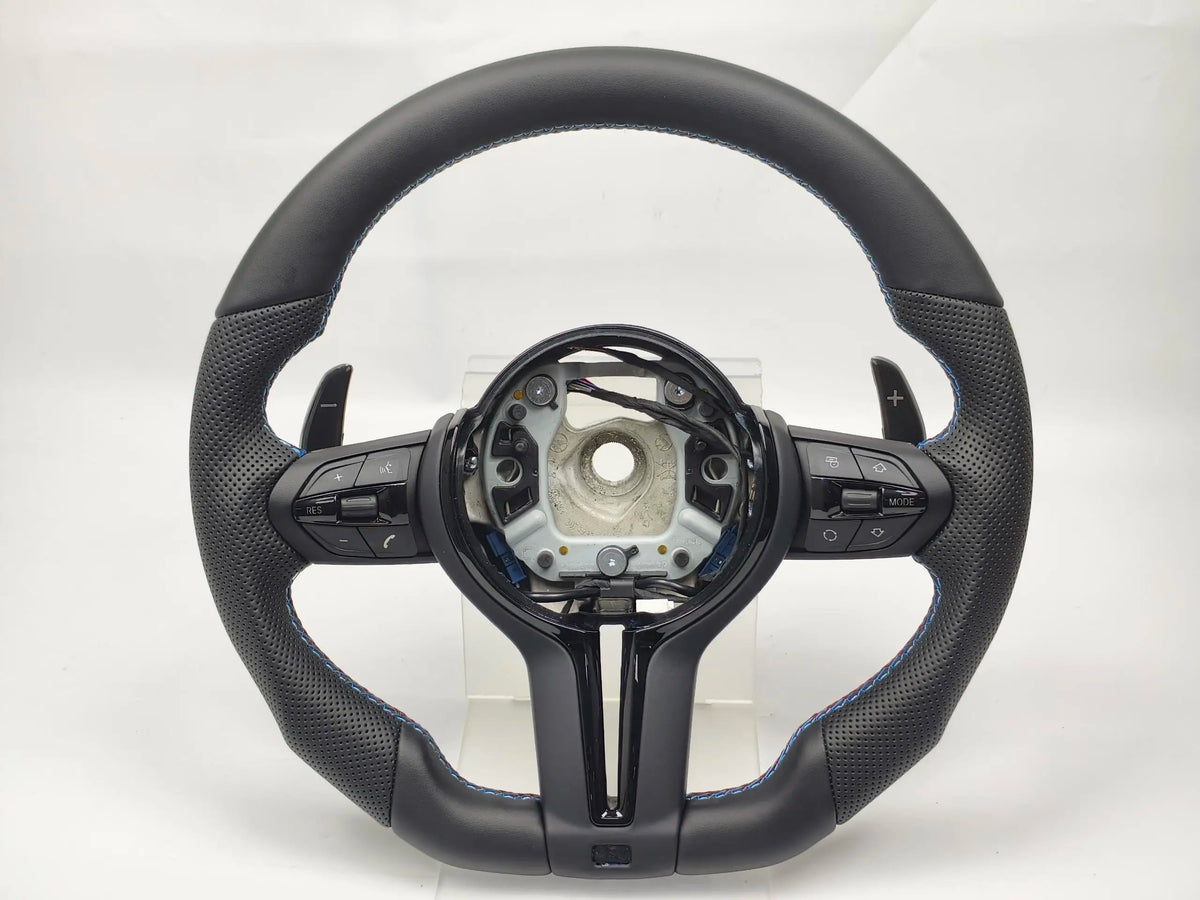 For M F30 F20 F48 M3 F80 F25 E90 E87 X5 E70 F01 F10 Steering Wheel Black Perforated Leather Sport Upgrade Modify Accessories