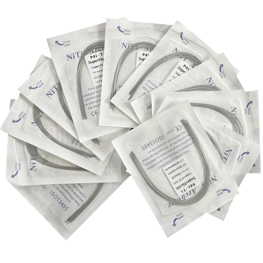 10pcs/Pack AG Dental Orthodontic Arch Wires NITI Round / Rectangular Oval Form Ortho Arch Wire Dentist Tool