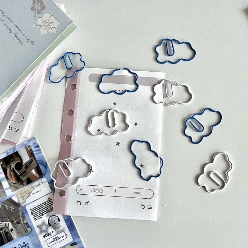 10pcs Cloud Paper Clips Creative Shapes Cute Paper Clips Bookmark Decoration Card Pins