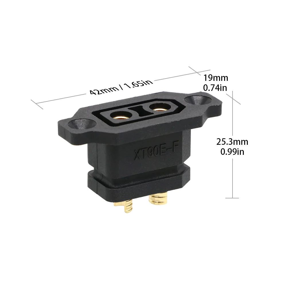 1 / 2 /5pcs Amass XT90E-F Battery Connector XT90E Female Plug Gold-plated XT90 Mountable Connector Yellow/Black Socket