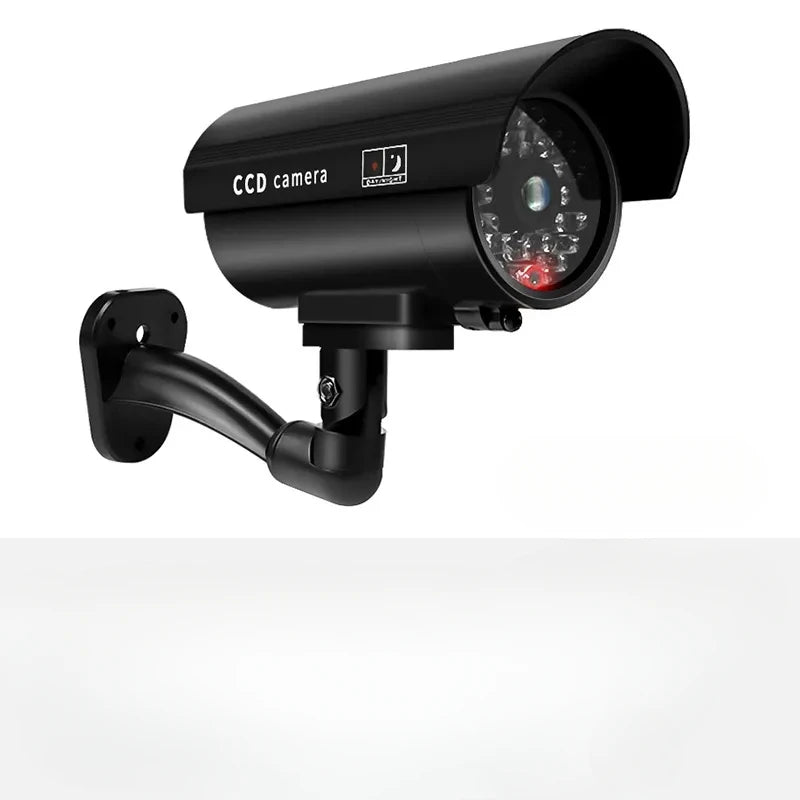 1PC Dummy Security Camera Watreproof Indoor Outdoor Fake CCTV Surveillance System, Red Flashing LED Lights, No Wiring Required