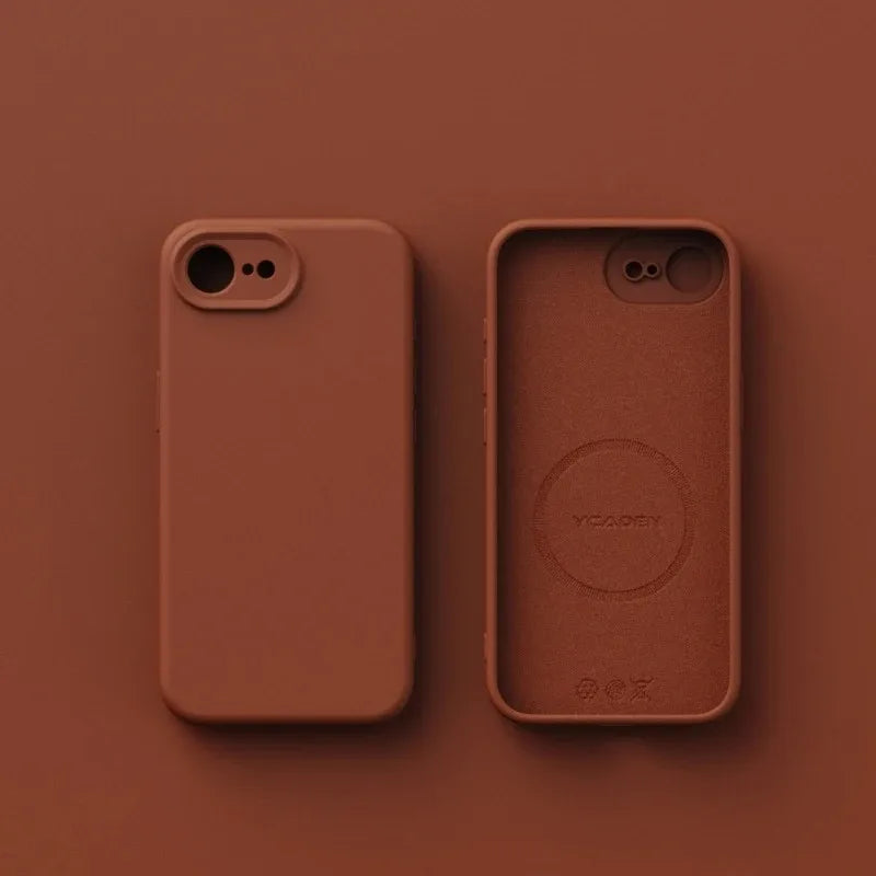 For Magsafe Case For iPhone 17E Liquid Silicone Magnetic Shockproof Solid Colour Matte Soft Cover For iPhone 17 E 17e Bumper