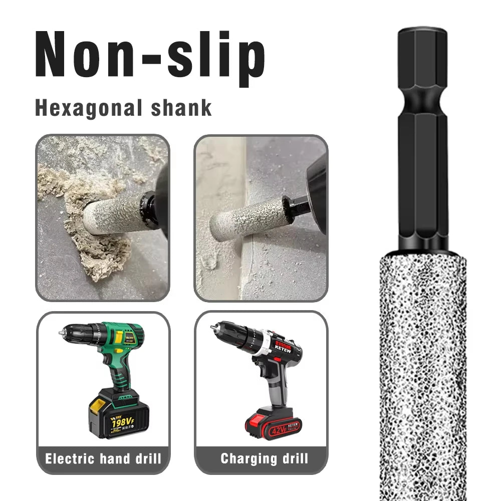 5Pcs 6-12mm Dry Drill M14 Thread Brazing Hole Saw Set For Drilling Holes Porcelain Tiles Marble Vitrified Tile Drill Bits Tools