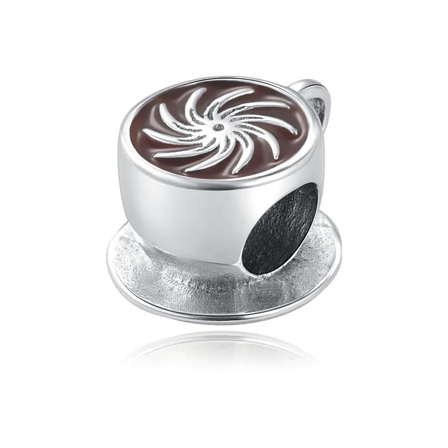Hot Selling 925 Silver Cup,Coffee Cup,Beer,Bead Pendant Suitable European Original Bracelet DIY Accessories,Exquisite Jewelry ﻿