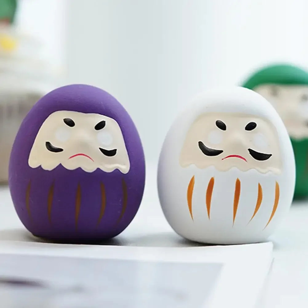1pcs Japanese Ceramic Daruma Doll Crafts Lucky Charm Fortune Ornament Landscape Home Decor Miniature Accessories Gifts