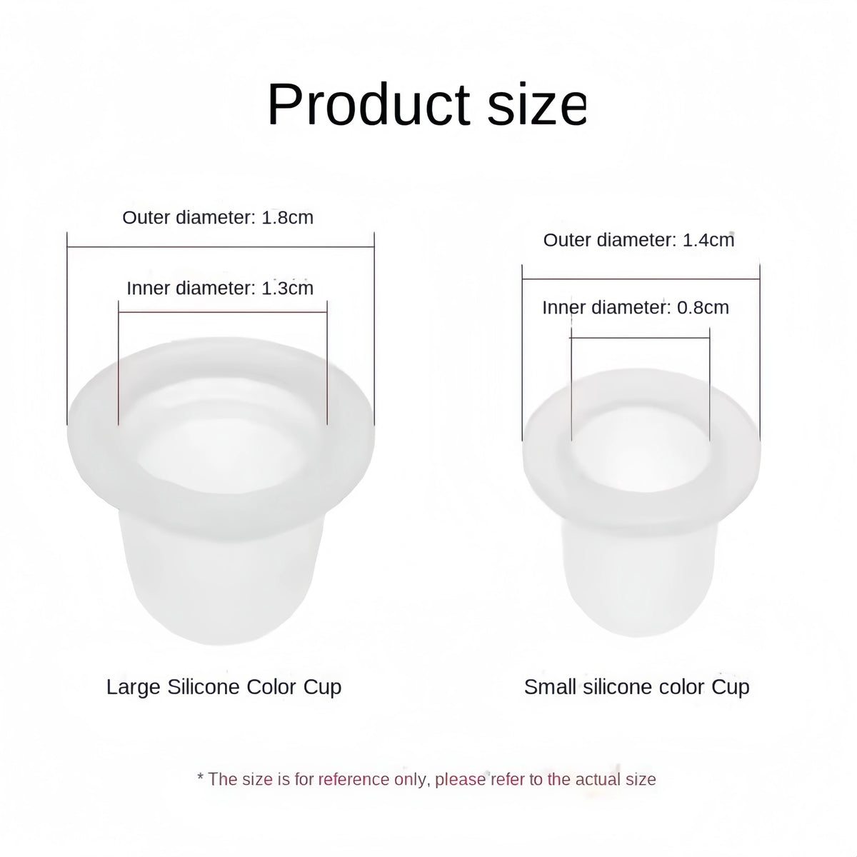 100Pcs Disposable Tattoo Ink Cup Small&Big Size Silicone Permanent Tattoo Makeup Eyebrow Makeup Pigment Container Caps