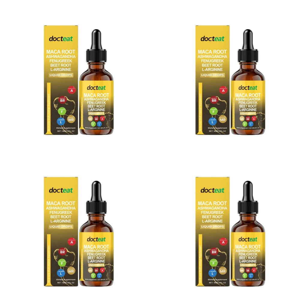 Maca Root Beet Root L-Arginine Liquid Drops Herbal Supplement for Men Energy Vitality Active Daily Wellness Support 60ml