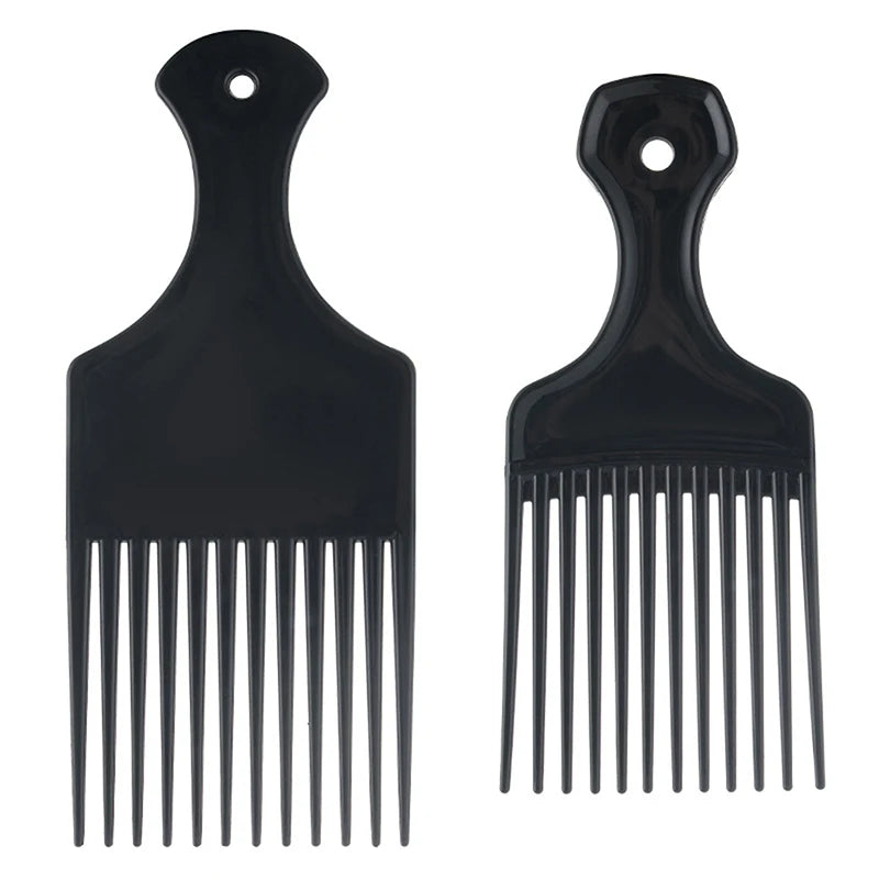 1pcs Wide Teeth Brush Pick Comb Fork Hairbrush Insert Hair Pick Comb Plastic Gear Comb For Curly Afro Hair Styling Tools