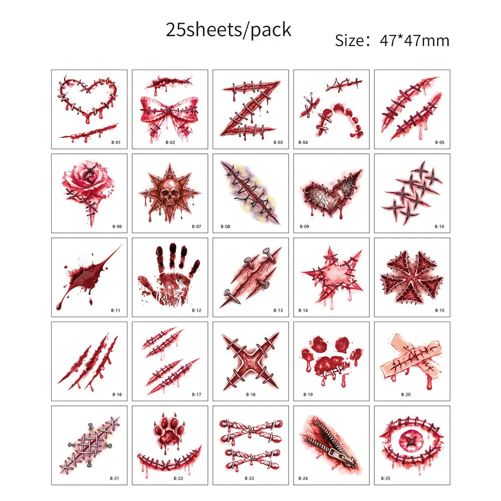 25pcs Cartoon Tattoo Stickers for Hand Face Makeup Unicorn Temporary Tattoo Stickers Cute Hand Tattoo Decoration