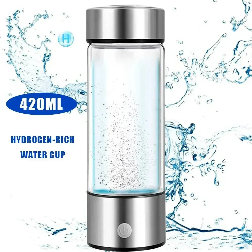 Hydrogen Rich Water Cup Portable 420ml Electric Hydrogen Water Generator Bottle Titanium Quality Filter Antioxidant Ionizer