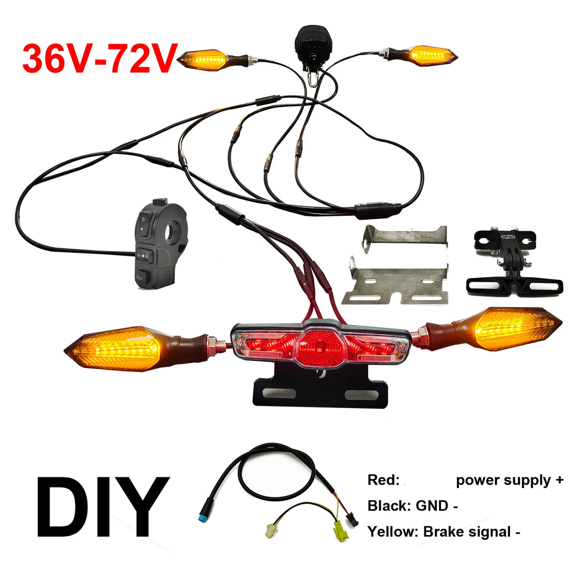 Ebike 05X Light Kit 36V 48V 52V 60V 72V Headlights Horn Turn Signal Brake Lights For JULET 811 911 813 913 DIY BBS 01 02 HD