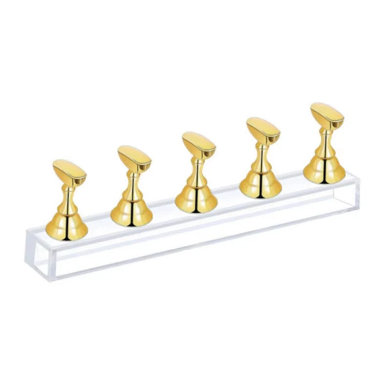 10/5Pcs Transparent Aurora Nail Stand Magnetic False Nail Tips Holder Press on Nails Display Rack Acrylic Nail Painting/Training