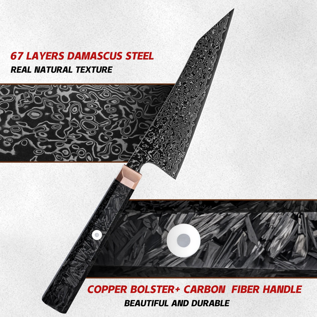 Grandsharp 5.4 Inch Bunka Knife 67 layers Damascus Steel Sharp Blade Kitchen Tool Cook Knives Meat Slicer Cooking Cutter