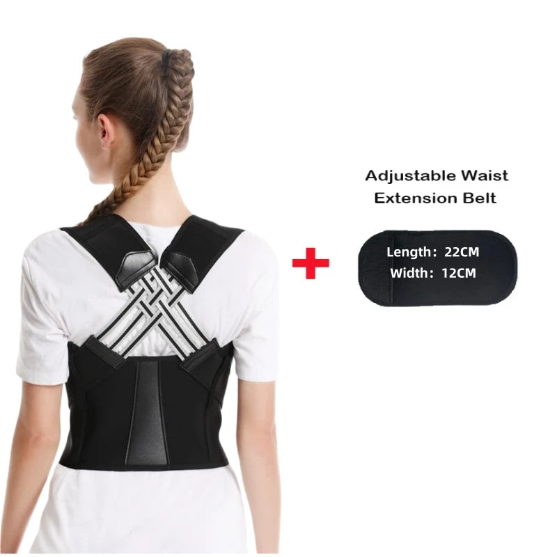 Posture Back Brace Adjustable Back Support Strap to Men and Women Prevent Spinal Distortion and Hunchback Suitable for Gym Body