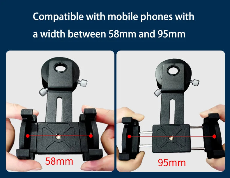 Metal mobile phone clip double monocular astronomical telescope microscope eyepiece connected to mobile phone for taking picture