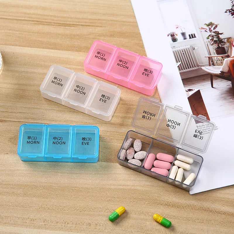 1 Day 3 Grids Rainbow Pill Medicine Box Tablet Medicine Organizer Health Storage Pill Box Holder Splitters With Printed Braille