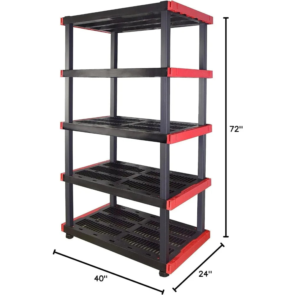 CX Craftsman, 4-Tier/5-Tier Highly Durable Storage Rack, 200lbs/shelf, (72.3H x 40W x 24D) Interlocking Shelving Unit Weather