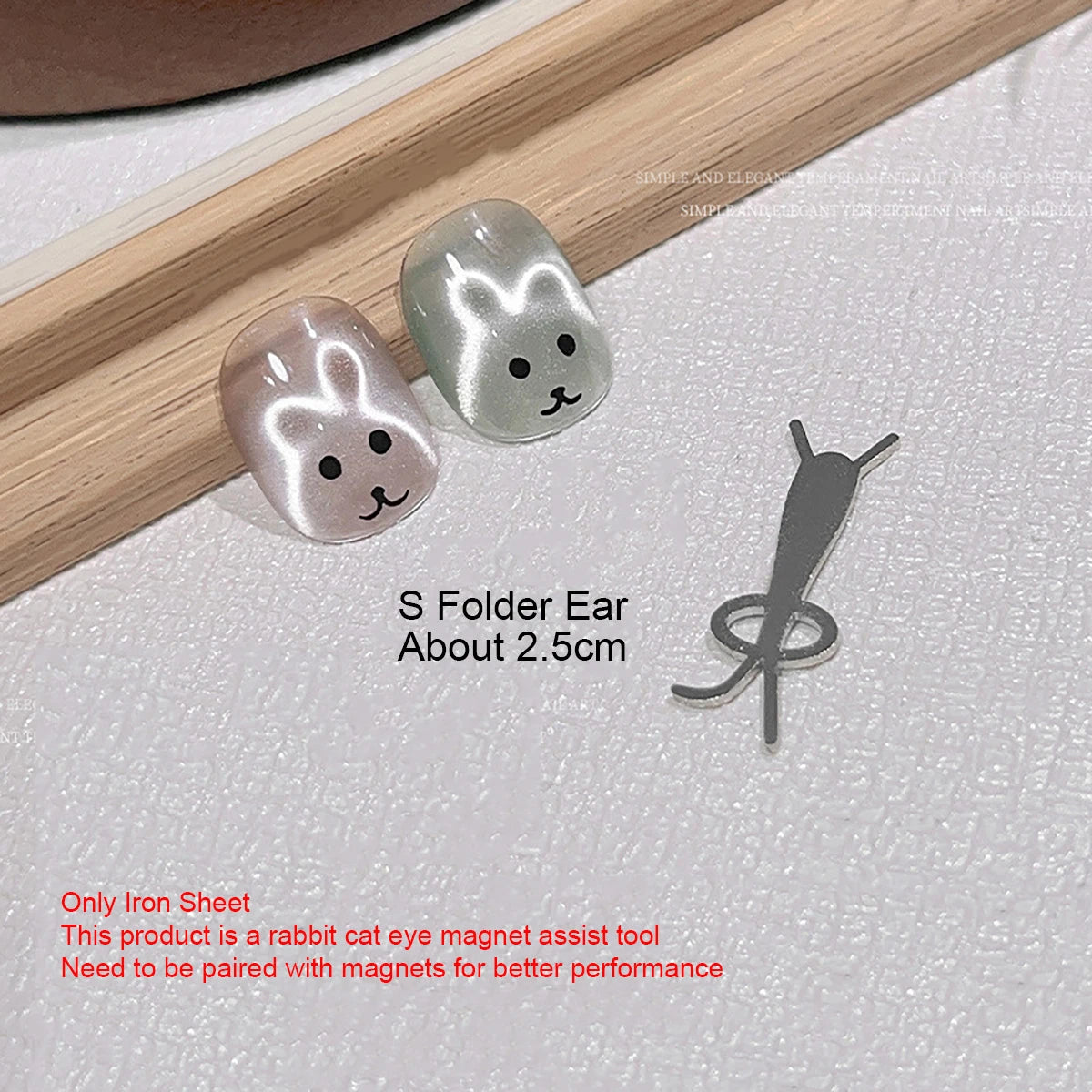 1/4Pcs Cute Rabbit Shaped Cat Eye Magnet Polish Magnet Nail Art Manicure Tools Rabbit Heart Shapes on Nails DIY Gel Polish