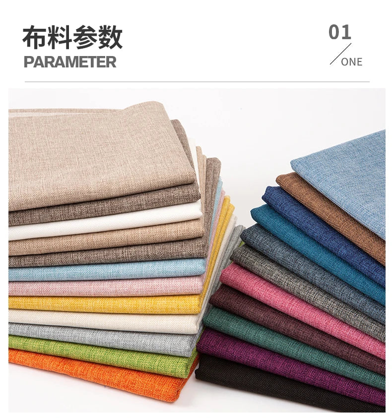 150 Cm Wide Home Textile Cotton Linen Style Sofa Fabric Solid Color Thickened Linen Coarse Cloth DIY Tablecloth Fabric 400 G / M