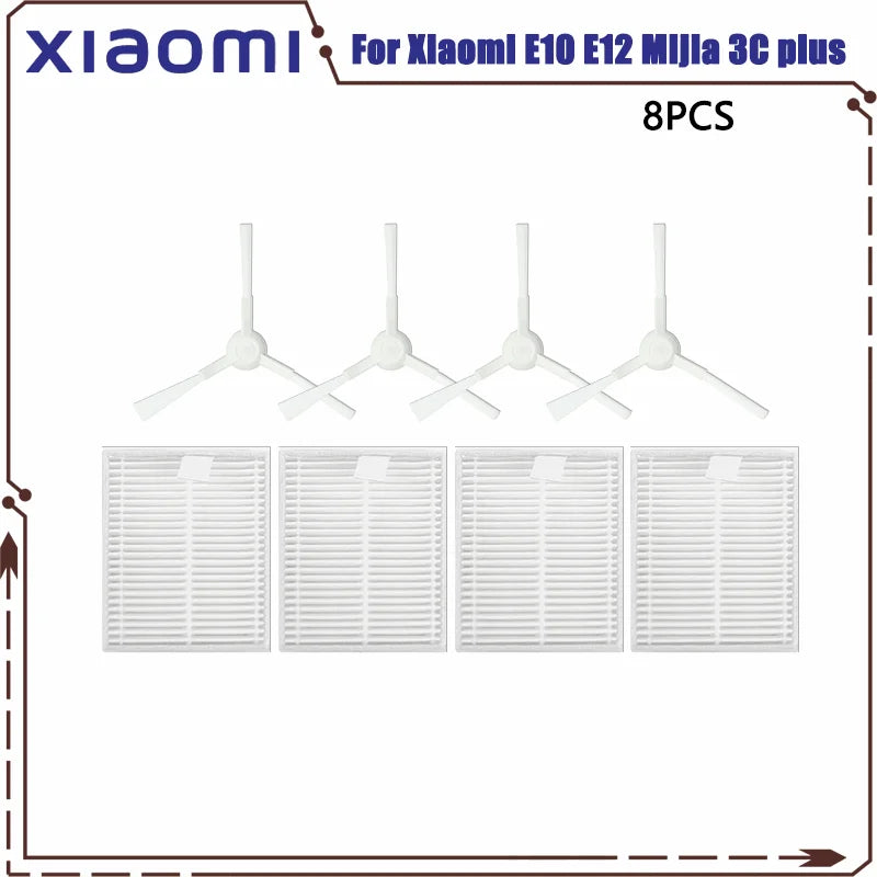 For Xiaomi Robot Vacuum E10 E12 E10C C103 Mijia 3C Plus / 3C Pro Spare Parts Accessories Main Side Brush Filter Mop