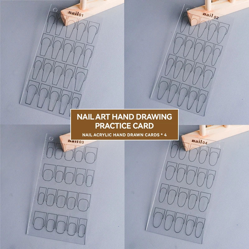 12/8/4 Pcs Nail Art Practice Paper Template Book Manicure Tool UV Gel Polish Guide Drawing Painting Book for Learning Nail Art