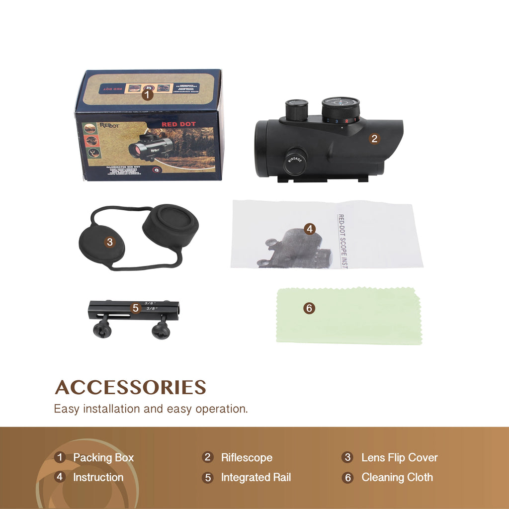 5 MOA Red Green Blue Dot Sight Reflex Rifle Scope 30mm FMC Lens with 22mm/11mm Rail Mount