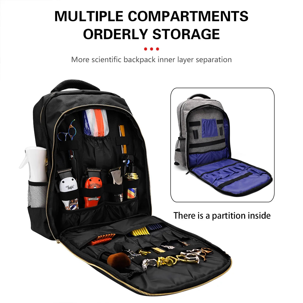 Hairstylist Multifunctional Barber Backpack Storage Bags Hairdress Tool Storage Pack Large Capacity Salon Storage Shoulders Bag