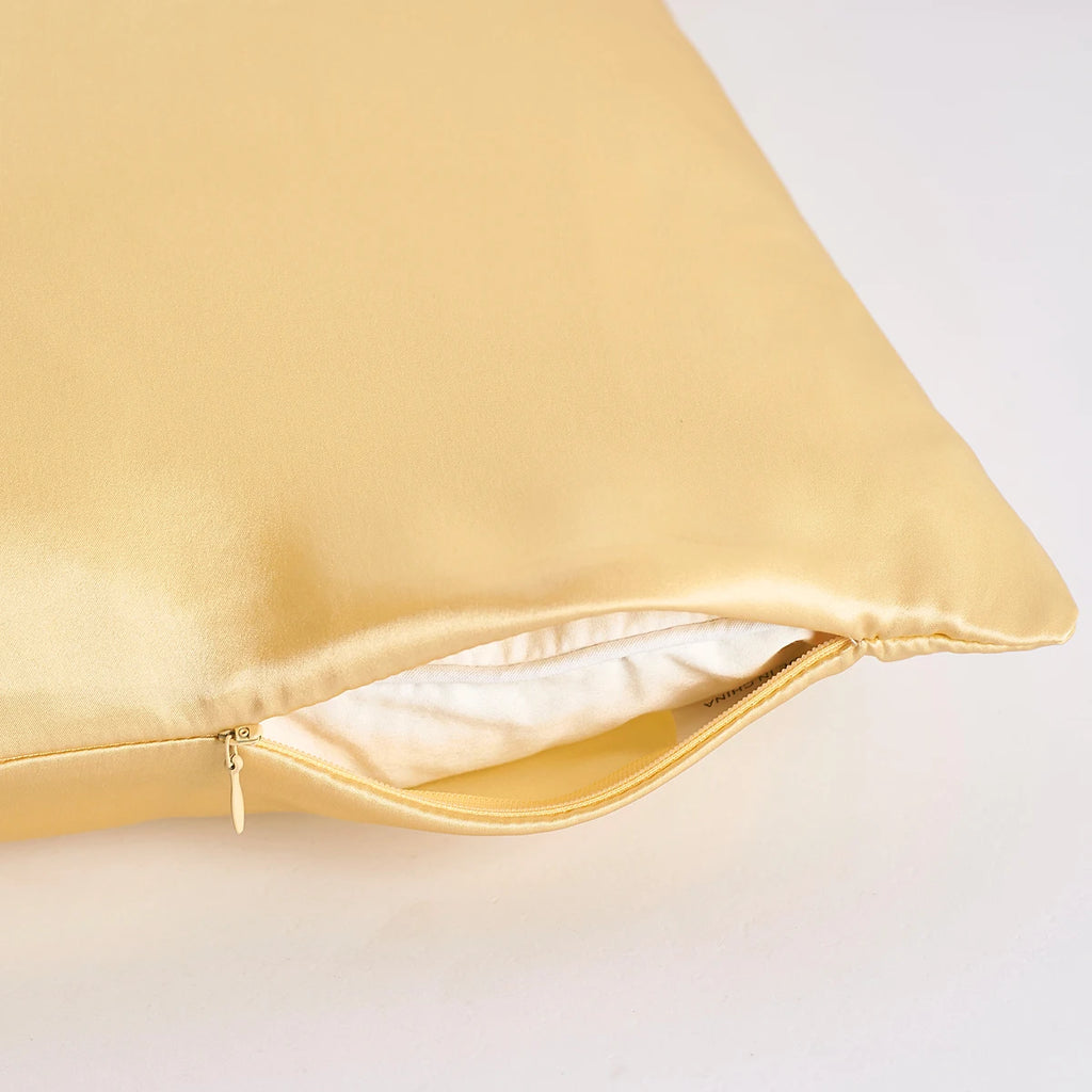 100% 19mm Mulberry Silk Zipper Pillowcase Cushion Pillow Case Cover Solid Multicolor