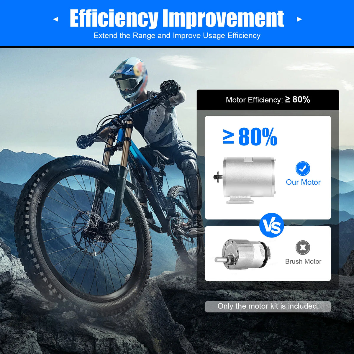 3KW Electric Brushless Motor Kit 48-72V Electric Bike Motorcycle E-Scooter Conversion Kits Controller Throttle