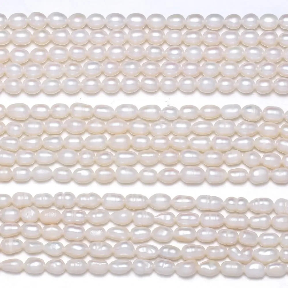Natural Freshwater Pearl Beads High Quality Rice Shape Punch Loose Beads for DIY Elegant Necklace Bracelet Jewelry Making
